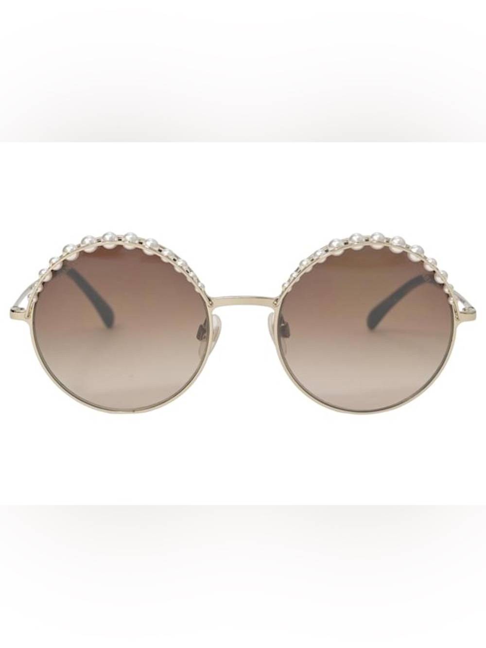 Authentic - Soleil Rond Chanel - Pearl Round Sunglasses in Light Pink Gold